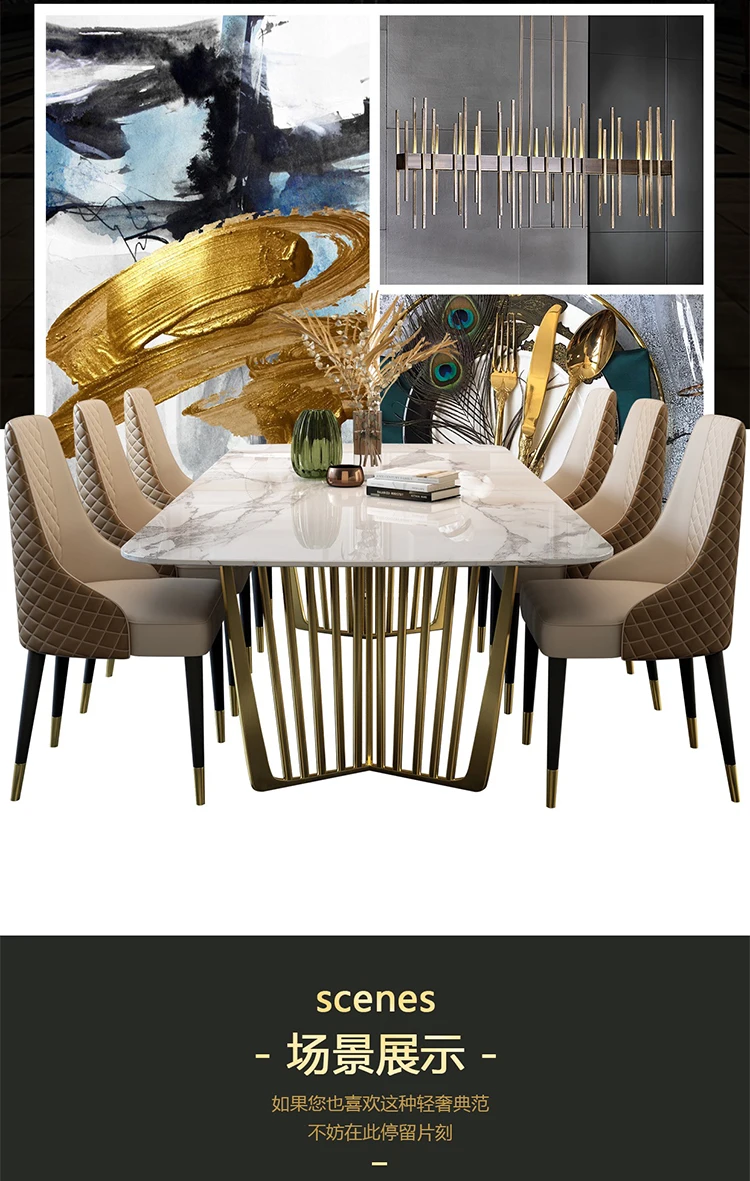 Description Picture 3 of itemNordic Floor Unique Table Chairs Modern Rectangular Mobile Restaurant Tables Marble Space Saving Mesa De Jantar Funiture