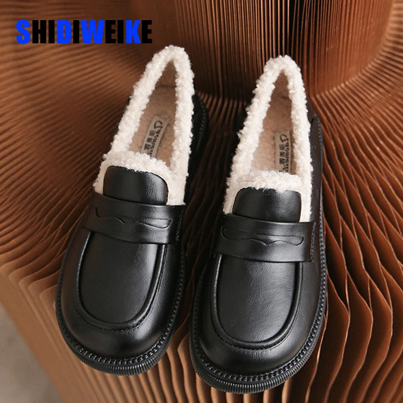 

SDWK/Женская обувь; Сезон осень; Modis; Повседневные женские кроссовки; Лоферы на меху; Слипоны с круглым носком; Сезон осень-зима; Низкие мокасины; AD4943