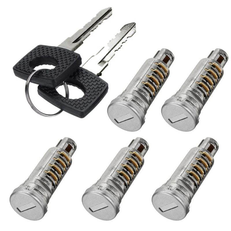 Door Lock Barrels Five Pcs Door Lock Barrels with 2 Same Keys for LT Mercedes Sprinter Vito W638 Any Door