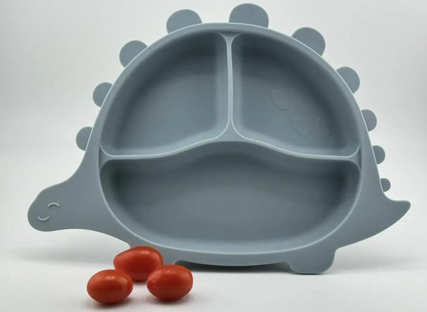silicone tableware wooden tableware snack plate dinosaur non-toxic BPA free silicone bib divided suction plate suction cup bowl wood spoon fork World Cup gift kids
