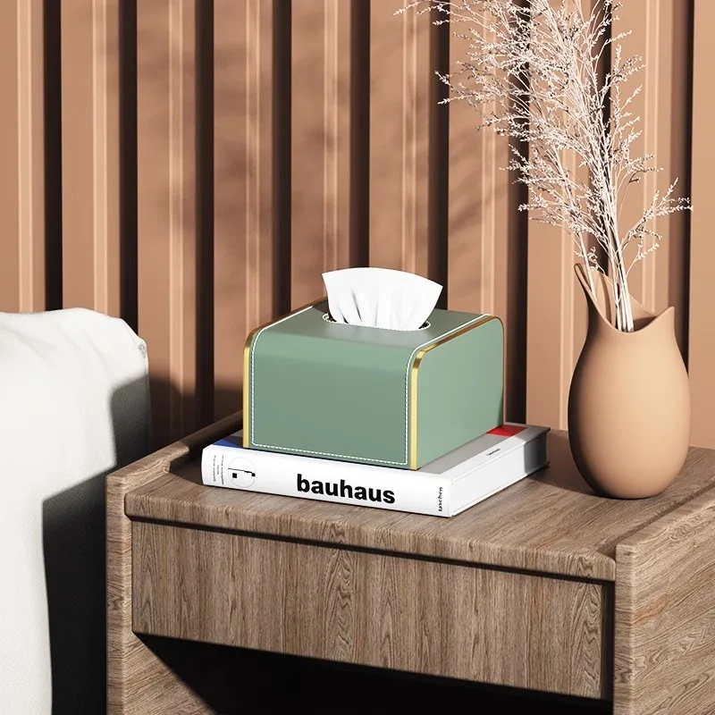 Pink high appearance level light luxury leather tissue box used in hotels, restaurants, living rooms, offices, princess rooms 2
