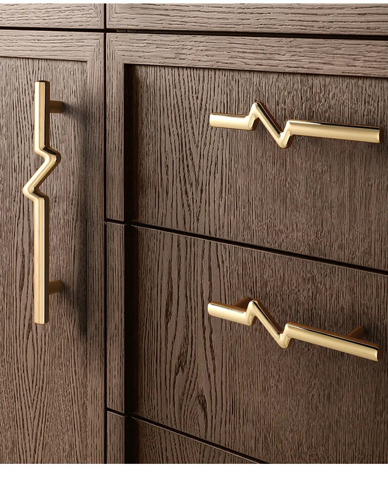 Yutoko moderne Zink legierung Schwarz gold Türgriffe Küchen schrank Griffe solide Schubladen knöpfe Mode Möbel Griff Hardware – Detail 6