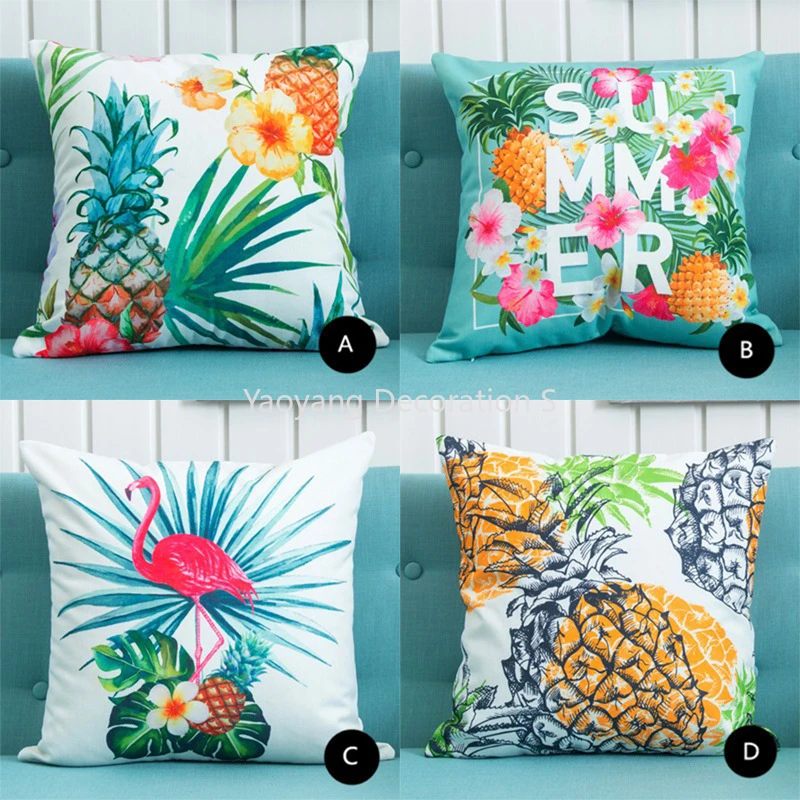 

Tropical Plant Pineapple Flamingo Pillowcase Nordic Simple Style Sofa Cushion Pillowcase