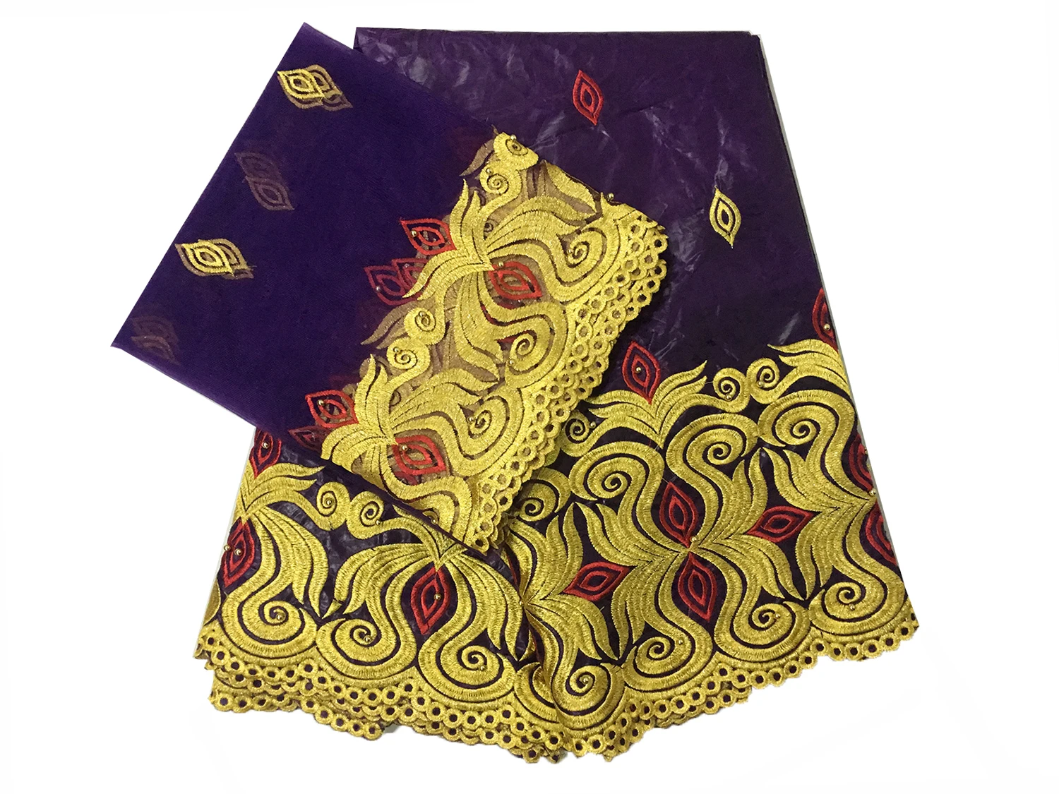 2025 New Embroidered Bazin Tissues Riche Fabrics African Tulle Lace Nigerian Gele Headtie Wedding 5+2 yards/lot 6