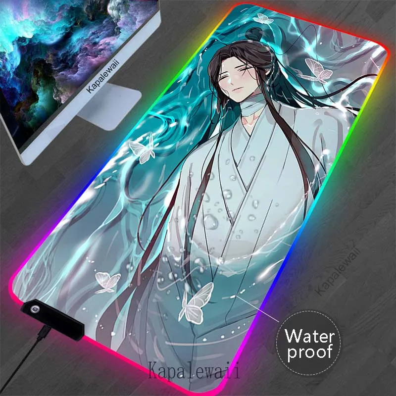 

Backlit Guan Ci Fu Large Mousepad RGB Game Waterproof Mouse Pad Gamer Mouse Mat Gaming Accessories Keyboard Pads Speed Desk Mat