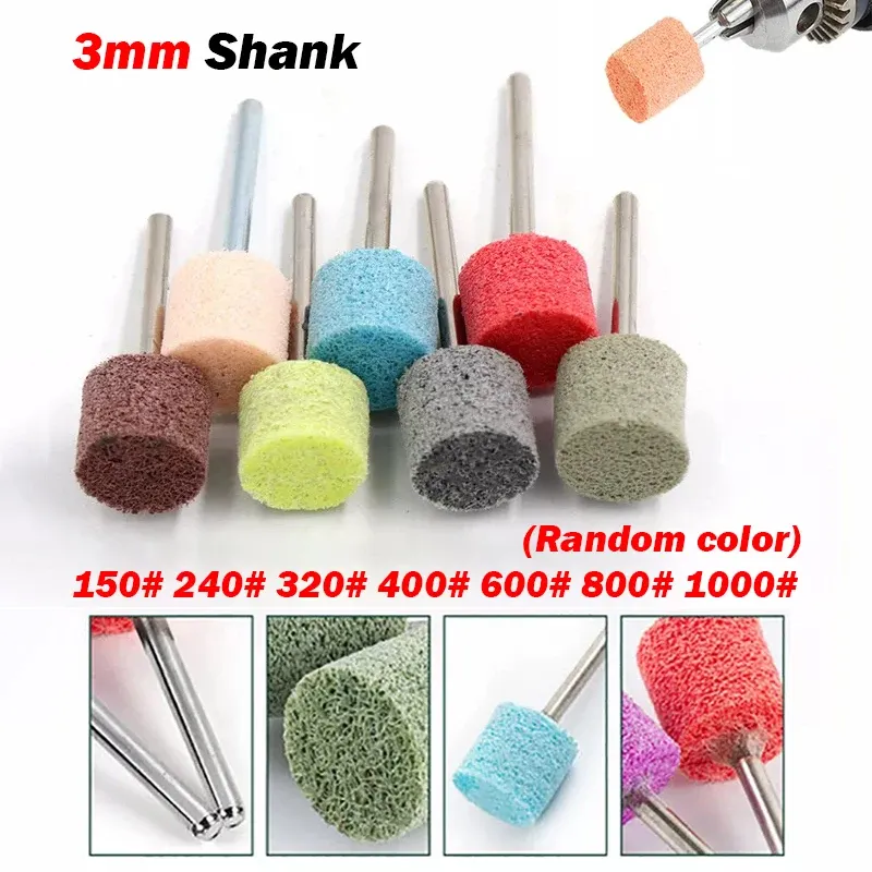 Nylon Fiber Polishing Wheel 3mm Shank Abrasive Disc for Dremel 150# 240# 320# 400# 600# 800# 1000#