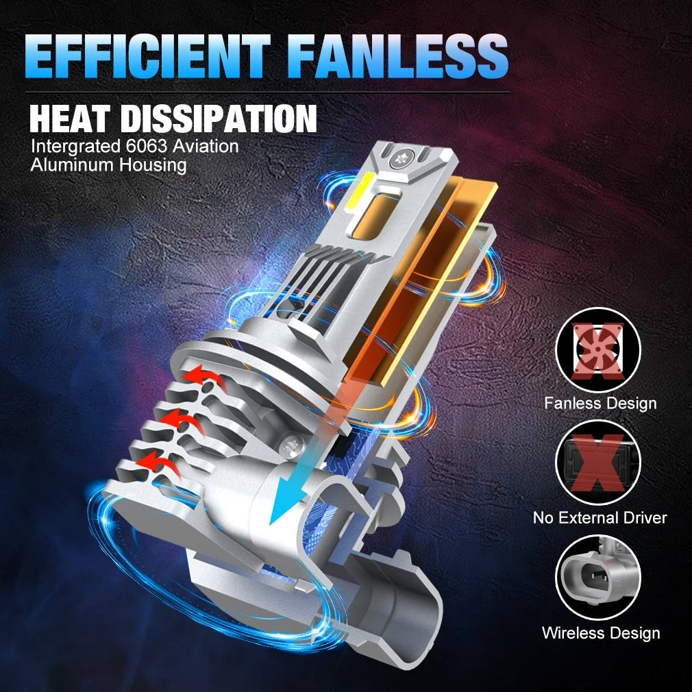 TOAUTO H8 H11 H16JP LED Bulbs Headlight Car Fog Lights H4 HB3 9005 HB4 9006 LED Daytime Running Lamp 6500K Auto DRL Bulb 12V