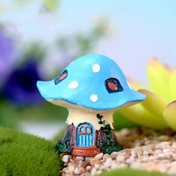 DIY Fairy Garden Miniature Ornament Set for Home and Garden Decor (1pc Blue Mushroom)