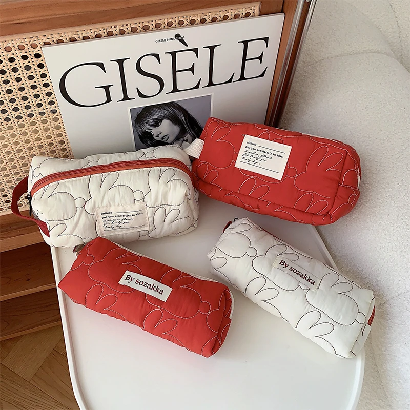 

Portable High Capacity Stationery Storage Bag Fashion Pencil Case Simplicity Cute Rabbit Pencil Bag Student School Supplies