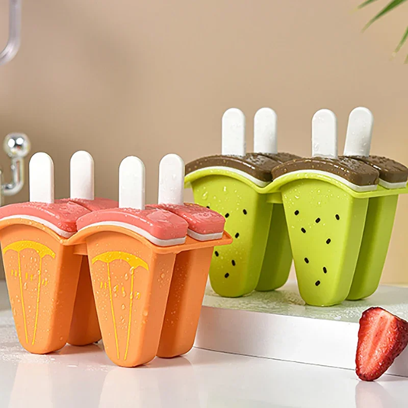 

DIY Homemade Ice Popsicle Mould Ice Cream Mold With Cover Watermelon Shape Mold Frozen Juice Milk Kitchen Ice Cream Make Tools