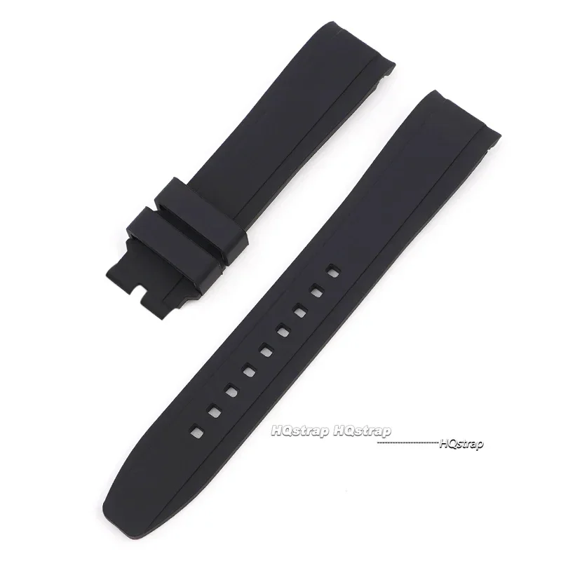 Curved End Rubber Silicone Waterproof Watch Strap - Soft 20mm 22mm Wristband
