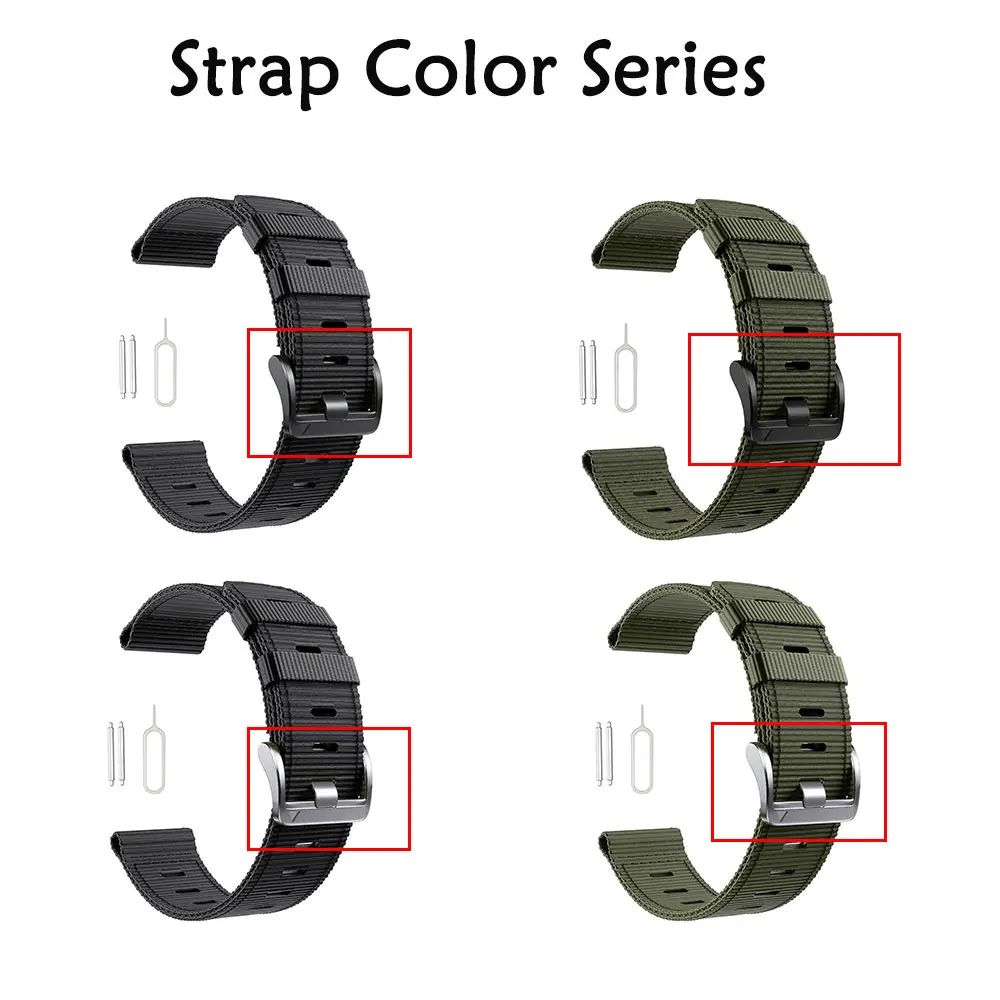 Rugged Nylon Replacement Strap for Garmin Instinct Watch - 22mm Band