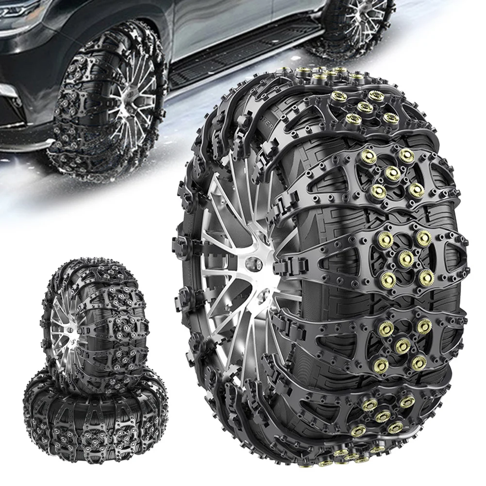 Car Snow Chain Anti Skid Winter Emergency Tire Chains Easy Installation for Car Truck SUV ATV UTV with Tire Width of 165-275mm
