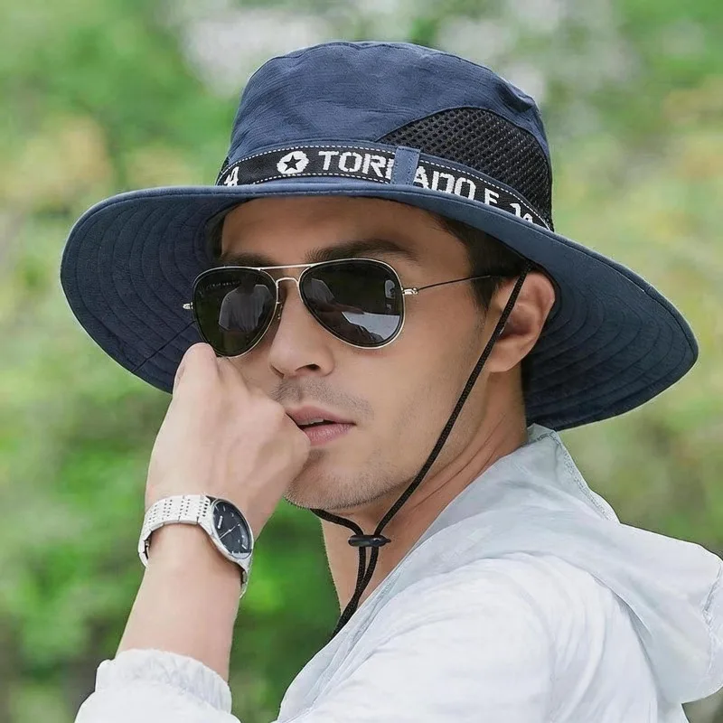 바람에 강한 넓은 챙 어부 모자 야외 낚시 하이킹 등산 선물용 야외 낚시 모자