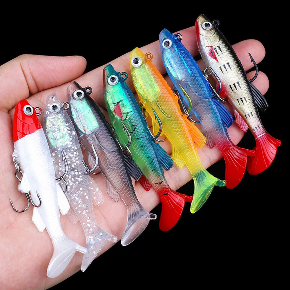 5Pcs/set Silicone Fishing Bait Lead Fish 5 Colors Soft Fish Lure