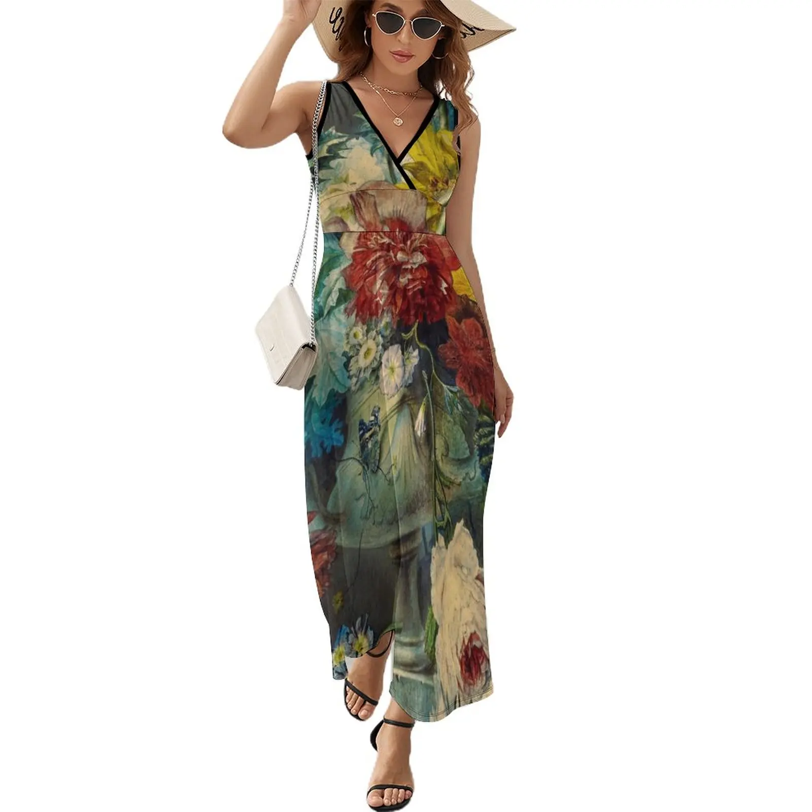

Bouquet of Flowers in a Vase by Georgius Jacobus Johannes van Os Sleeveless Dress beach outfits for women cute dress