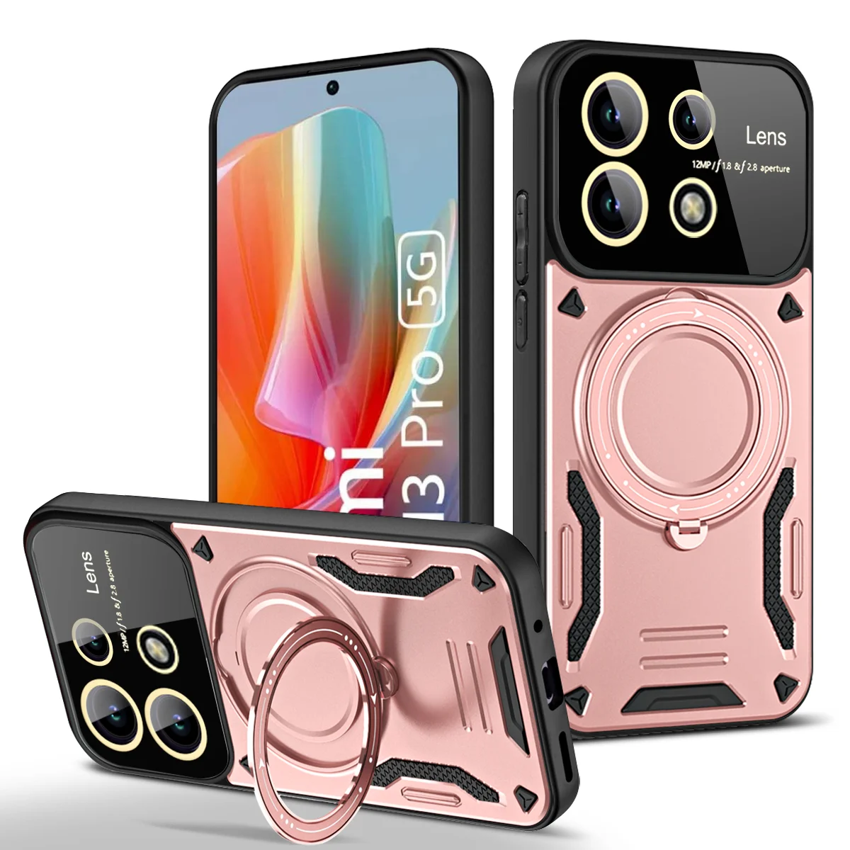 Magnetic Magsafe Wireless Charging Case with Ring Holder
