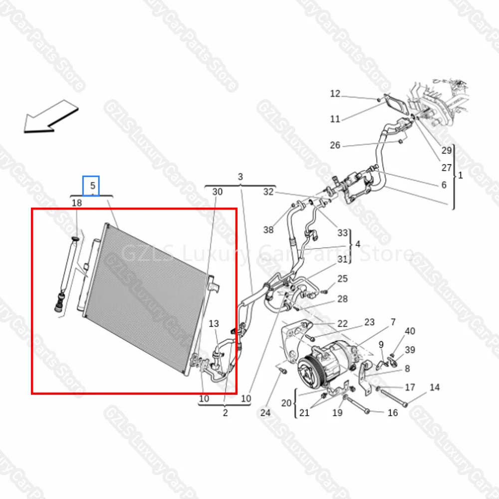 Air Conditioning Condenser For Maserati Ghibli Quattroporte Levante 2014- 670009820