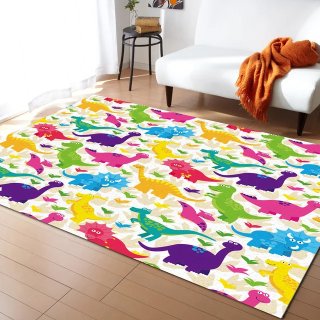 Cartoon Dinosaur Carpets for Living Room Home Decor Children's Room Anti-slip Crawling Mat Bedroom Bedside Foot Pad Doormat 5