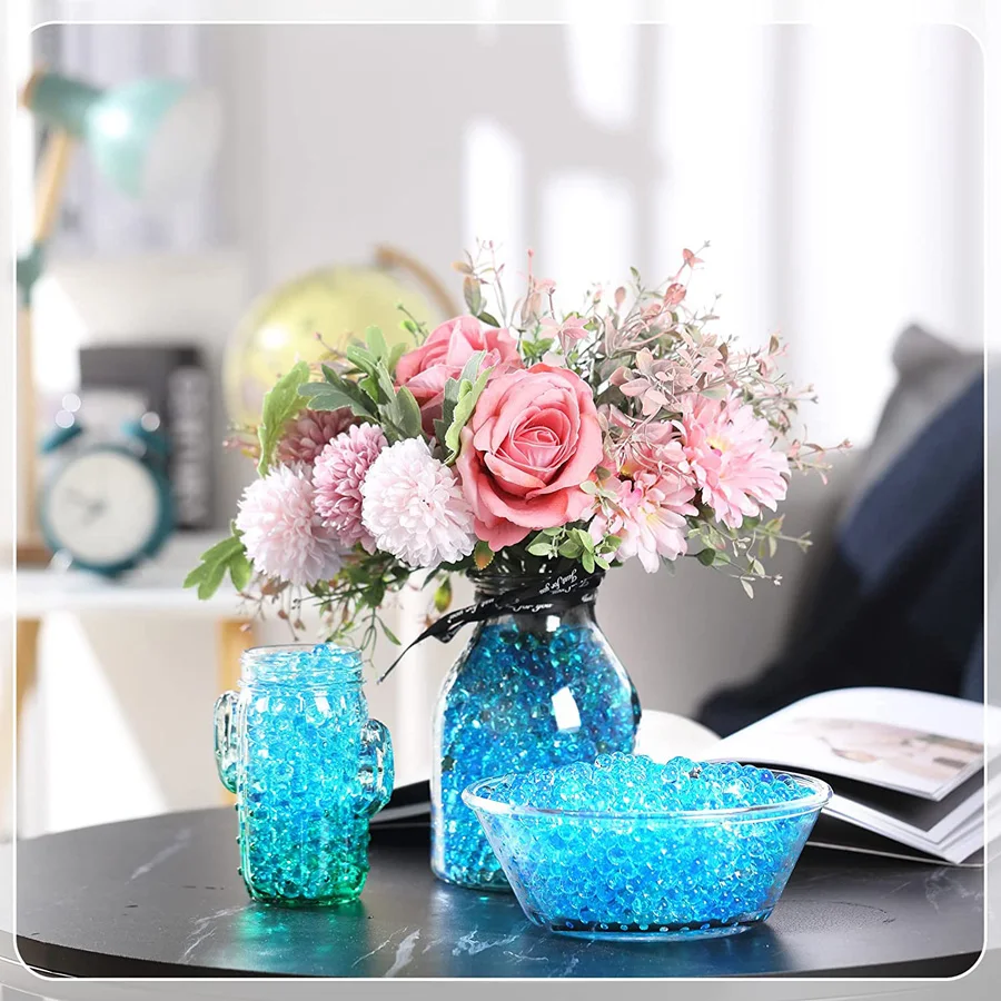 100pcs Magic Crystal Soil Water Beads Balls Flower Vases Filler  Centerpieces for Wedding Decoration kids Toys clear Transparent