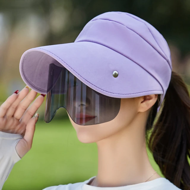 Brand Design Women Empty Top Hat with Glasses Solid Wide Brim Bucket Hat Summer Outdoor Cycling Hat Adjustable Plain Sun Hat 1