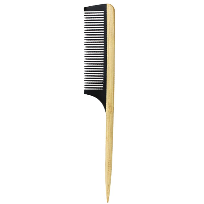 

Hot Sale Natural Bamboo Wooden Tail Hair Combs Anti-Static Hairs Care Healthy Massage Close-Tooth Comb For Women