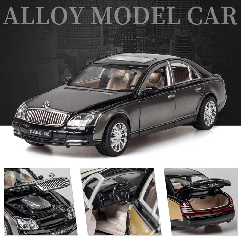 1/24 Scale Benz Maybach 62S Diecast Model Car Alloy Pull Back Car