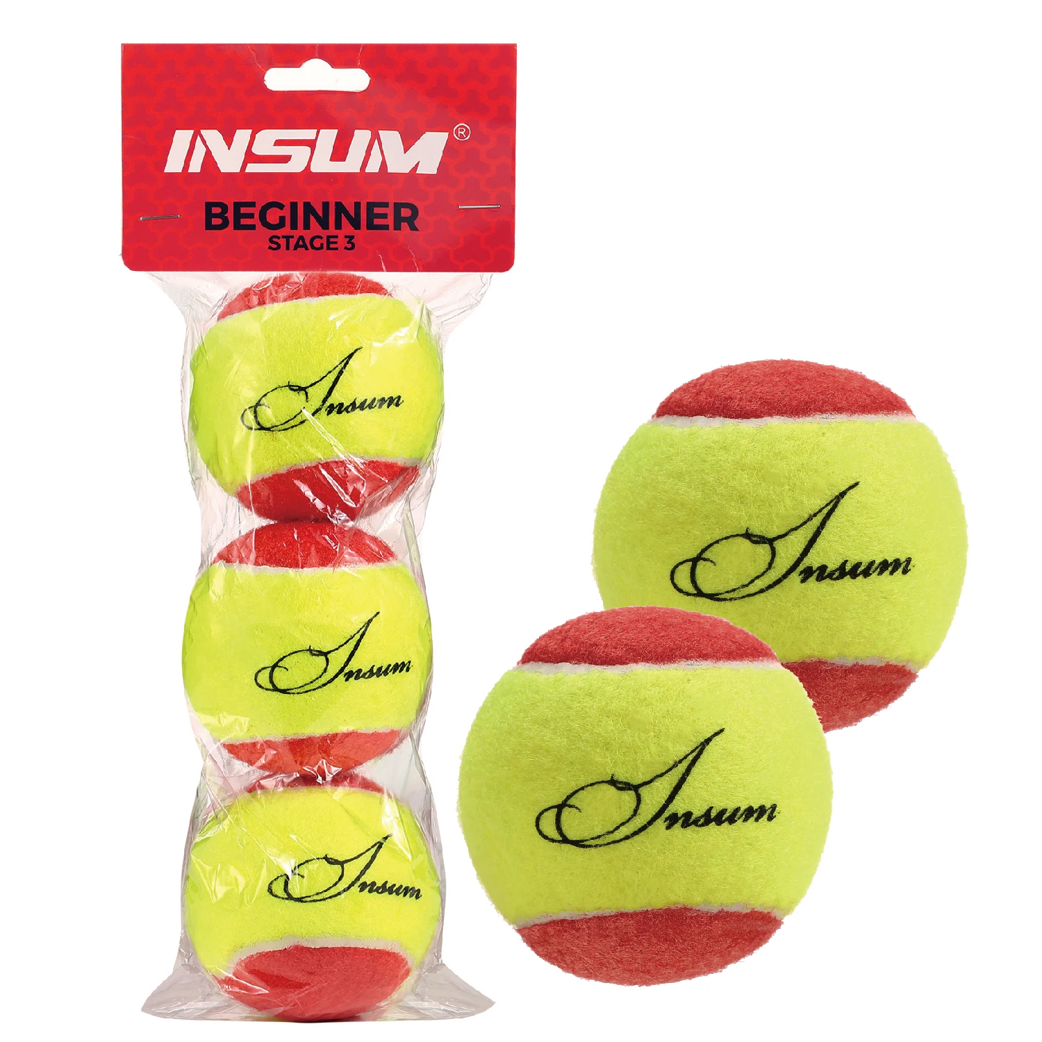 INSUM Youth Tennis Felt for Beginners Teens Dog Playing Balls Training Sports Competition Low Compression Tennis Balls