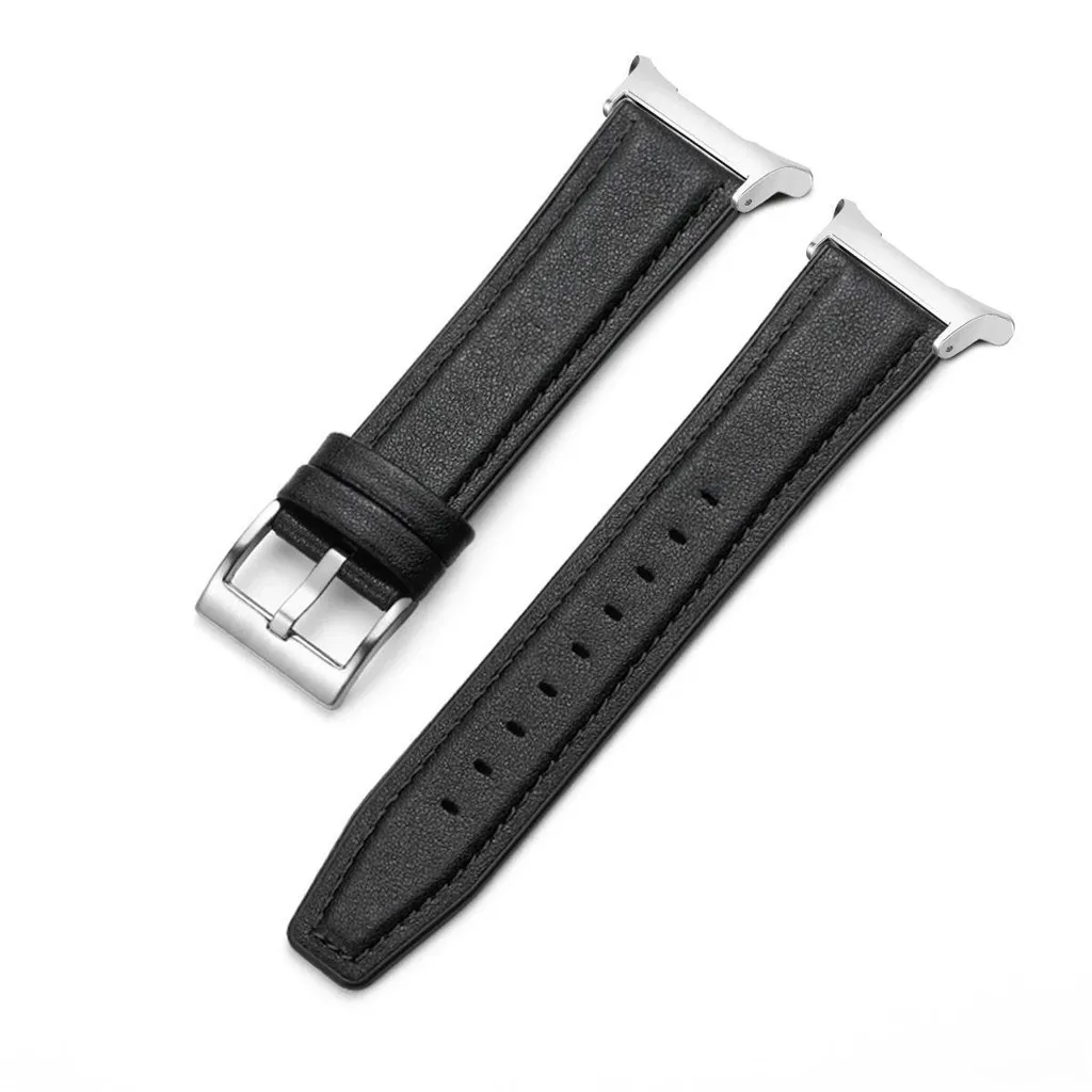 Premium Leather Silicone Hybrid Smartwatch Strap