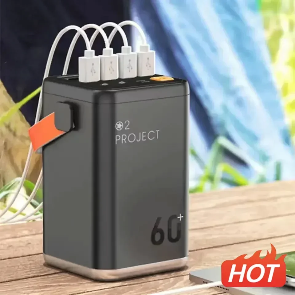 60000Mah Outdoor Power Bank Powerbank Portatile Batteria Esterna Pd 30W Caricabatterie Rapido Per Xiaomi Iphone Mobile Power Station