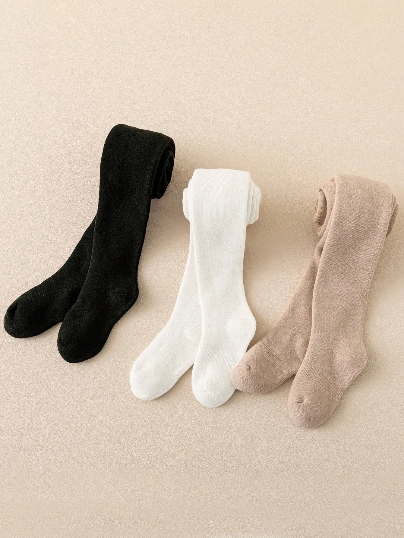 3 pairs of girls’ solid color bottom pantyhose are suitable for daily life Baby & Maternity