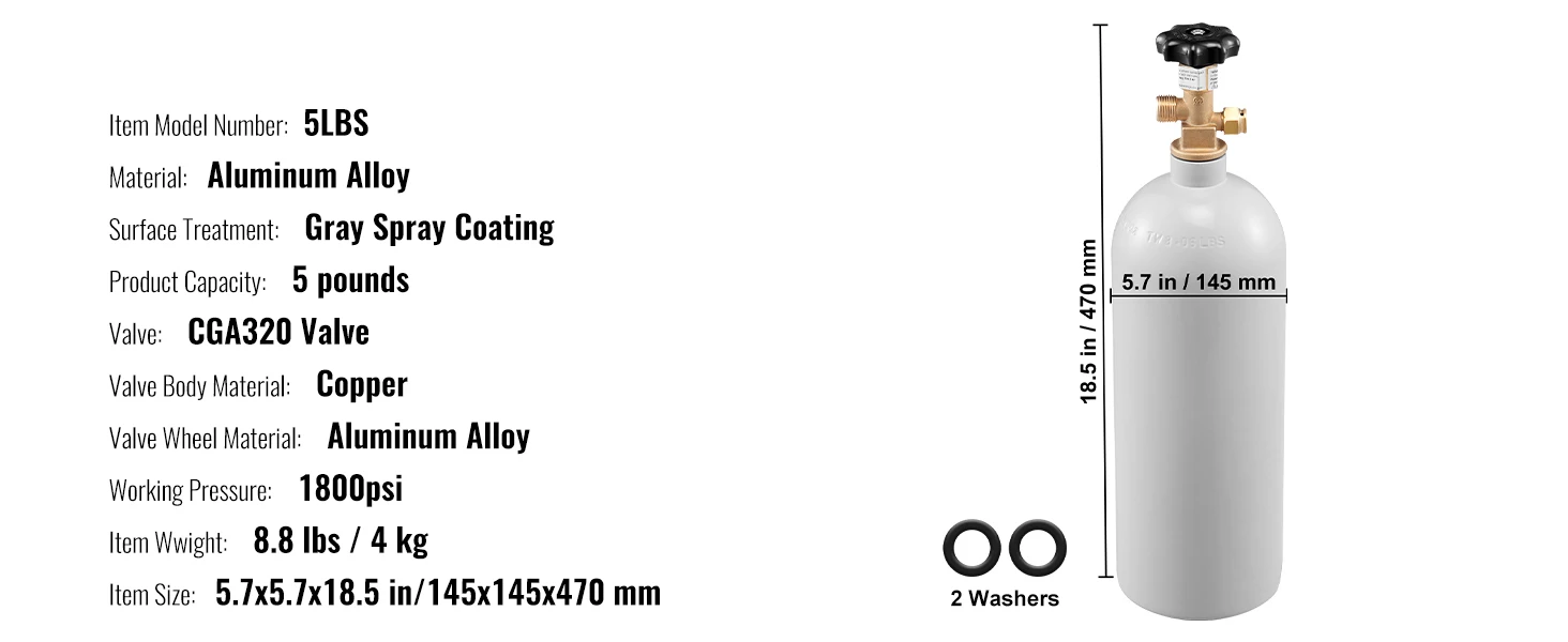 CO2 tank and regulator full view
