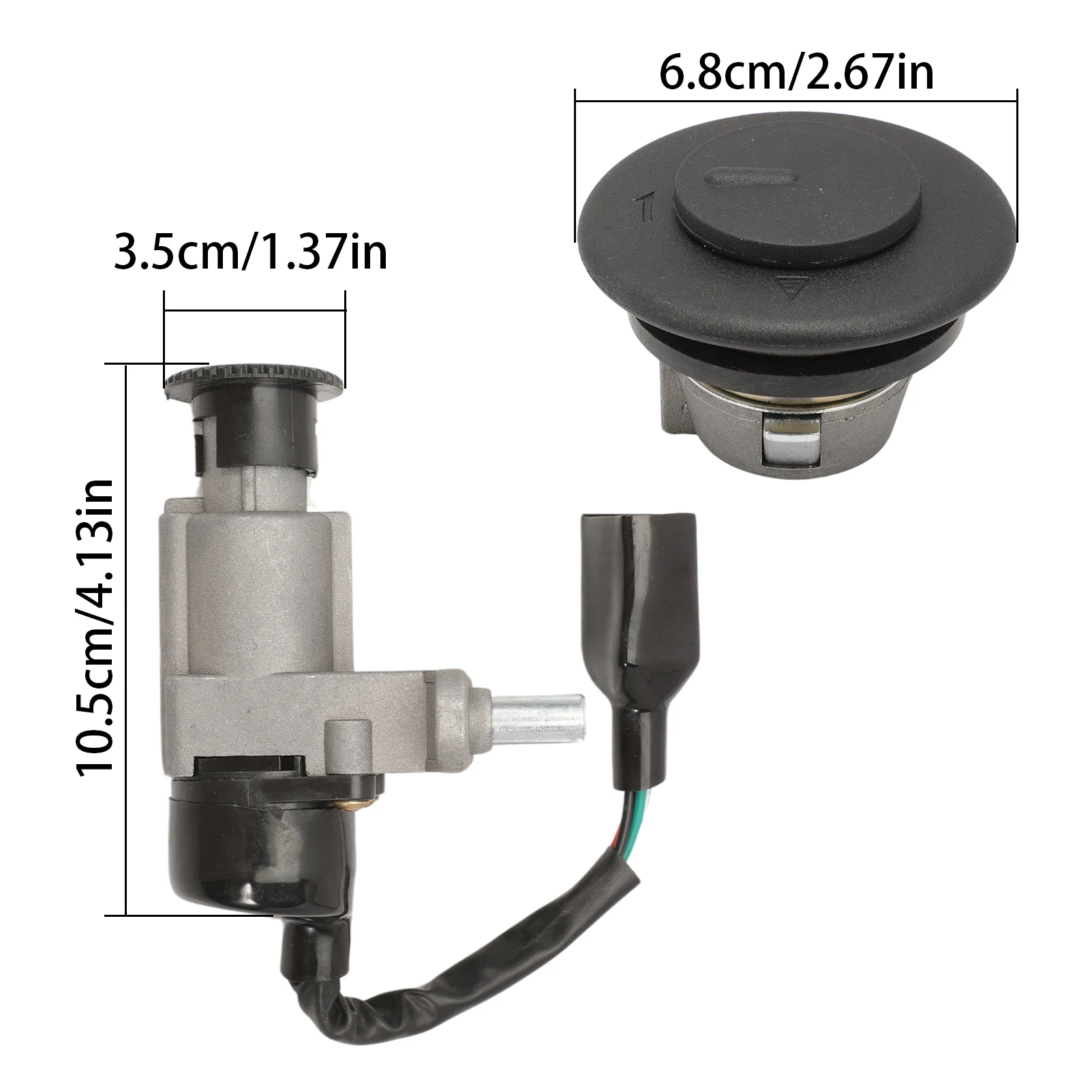 1 Set Ignition Lock Fuel Cap Seat Lock Compatible with 50 ccm, CPI Hussar, Oliver Sport City, Popcorn, Keeway RX8, RY8 (4 Pin)
