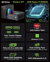 GMKtec Oculink Mini PC K11 K8 Plus M7 AMD Ryzen 9 8945HS 8845HS 6850H 2*USB4 2*DDR5 2*2.5G LAN Gaming Computer Windows 11 WiFi6 2