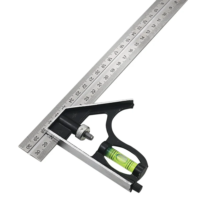 Angle square measuring tools set precise stainless steel aluminium adjustable combination spirit level 12" 300mm