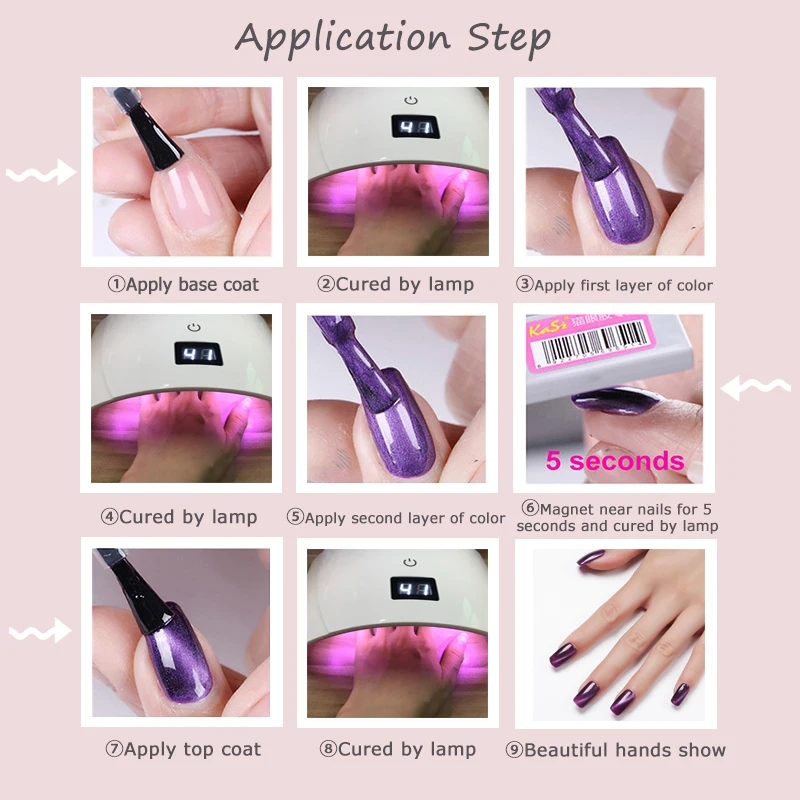 NAILCO 10ml Cat Eye Gel Polish Magic Magnetic Stick Cat Eye Gel Nail Soak Off UV Manicure Chameleon Gel Crystal Cat Eye Polish 6