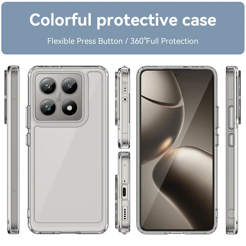 ELVEV Colorful Transparent Hard PC + TPU Protective Phone Case