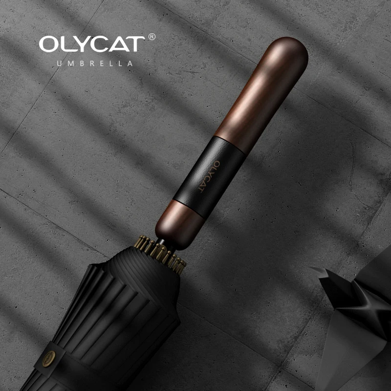 Ветрозащитный прочный зонт OLYCAT 24K, большой роскошный мужской зонт от дождя, длинный зонт с деревянной ручкой для мужчин, для гольфа, путешествий