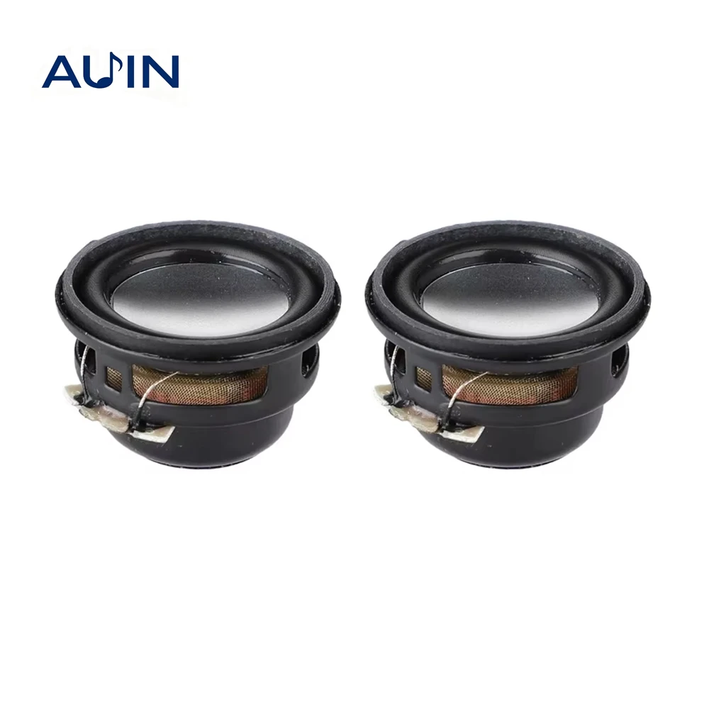 AUIN 2 Stück Mini-Audiolautsprecher 27MM 4 Ohm 3W Bass Multimedia Tragbare Soundlautsprecher Audio-Woofer Heimkino-Lautsprecher