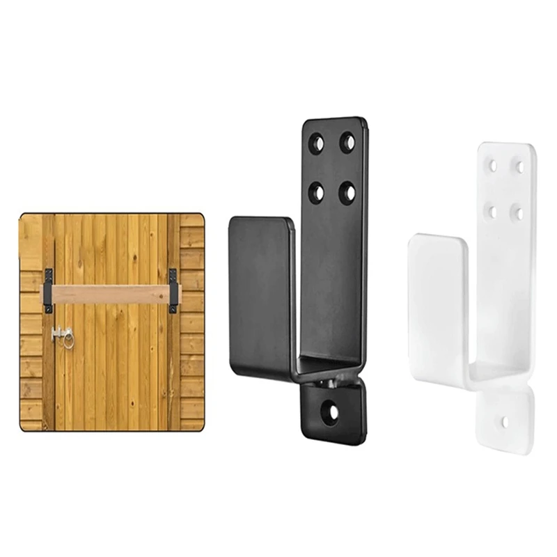 2X4 Door Barricade Brackets Heavy Duty Upgraded Door Bar Holder Brackets For Home Security Suit For 2X4 Lumber Black Parts