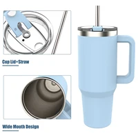 Watersy 40oz/1200ml Tumbler with Handle & Straw Lid Stainless Steel Insulated Cup Keep Cold Thermal Mug Portable Car Travel Cup 6