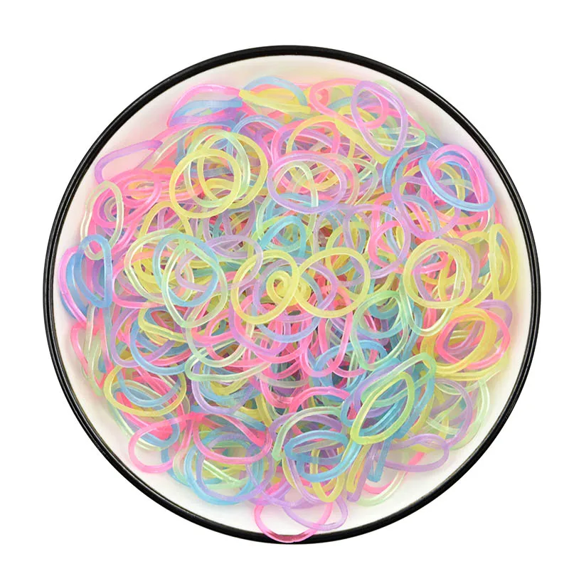 600-teiliges Gummi-Loom-Band-Set - DIY Armband & Haargummi Bastelset, Transparente Farbige Gummibänder Regenbogen-Kreis-Armband – Detail 3