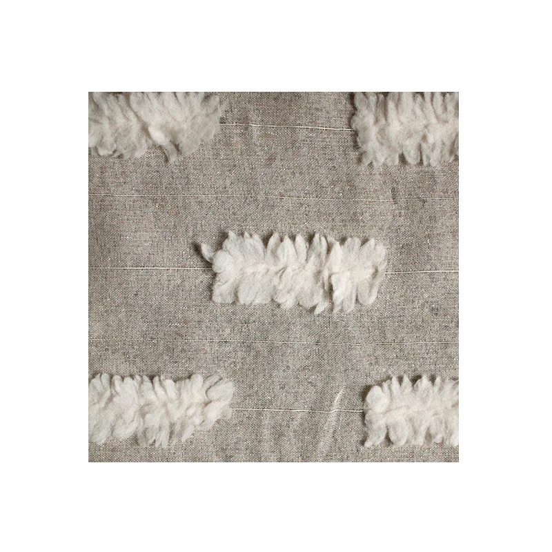 Creative Three-dimensional Hair Texture Beige Micro Perspective Gauze Fabric Handmade Clothing Designer Fabric