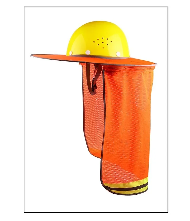Summer Sun Shade Safety Hard Hat Neck Shield Helmets Reflective Stripe Useful Mesh Reflective Cap Cover for Construction Workers