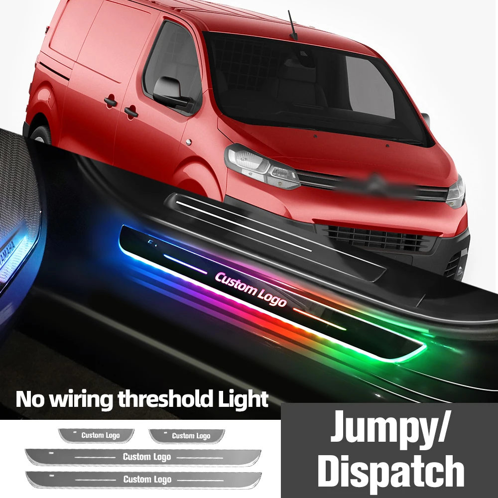 

For Citroen Jumpy Dispatch 1995-2018 2012 2015 Car Door Sill Light Customized Logo LED Welcome Threshold Pedal Lamp Accessories