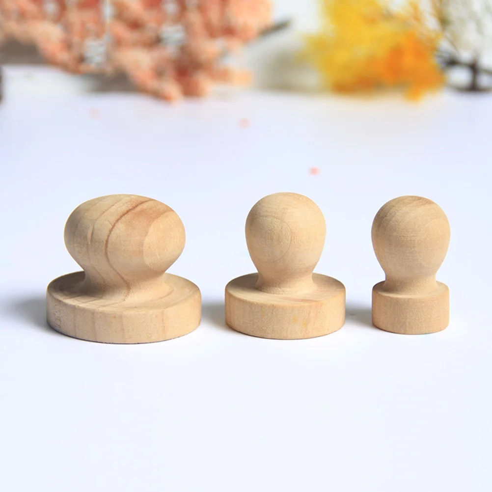 

Stamp Wooden Round Handle DIY Stamp For Scrapbooking Craft Diary Solid Wood Round Handle Seal Handle