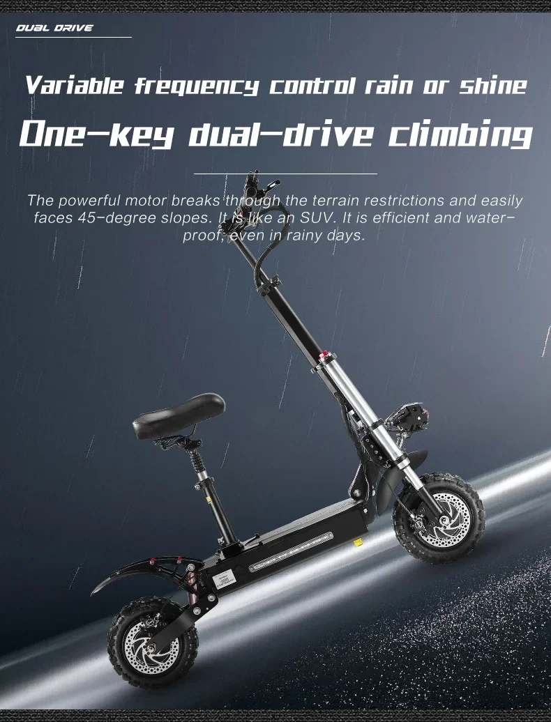 BOYUEDA S3 E-Scooter 6000W Dual Motor 60V 38AH Lithium Battery Off-road Scooters Electric 11Inch City Folding Electric Scooter Sfb8535e8aeb545bf8a8b3dfb465e59d2Q