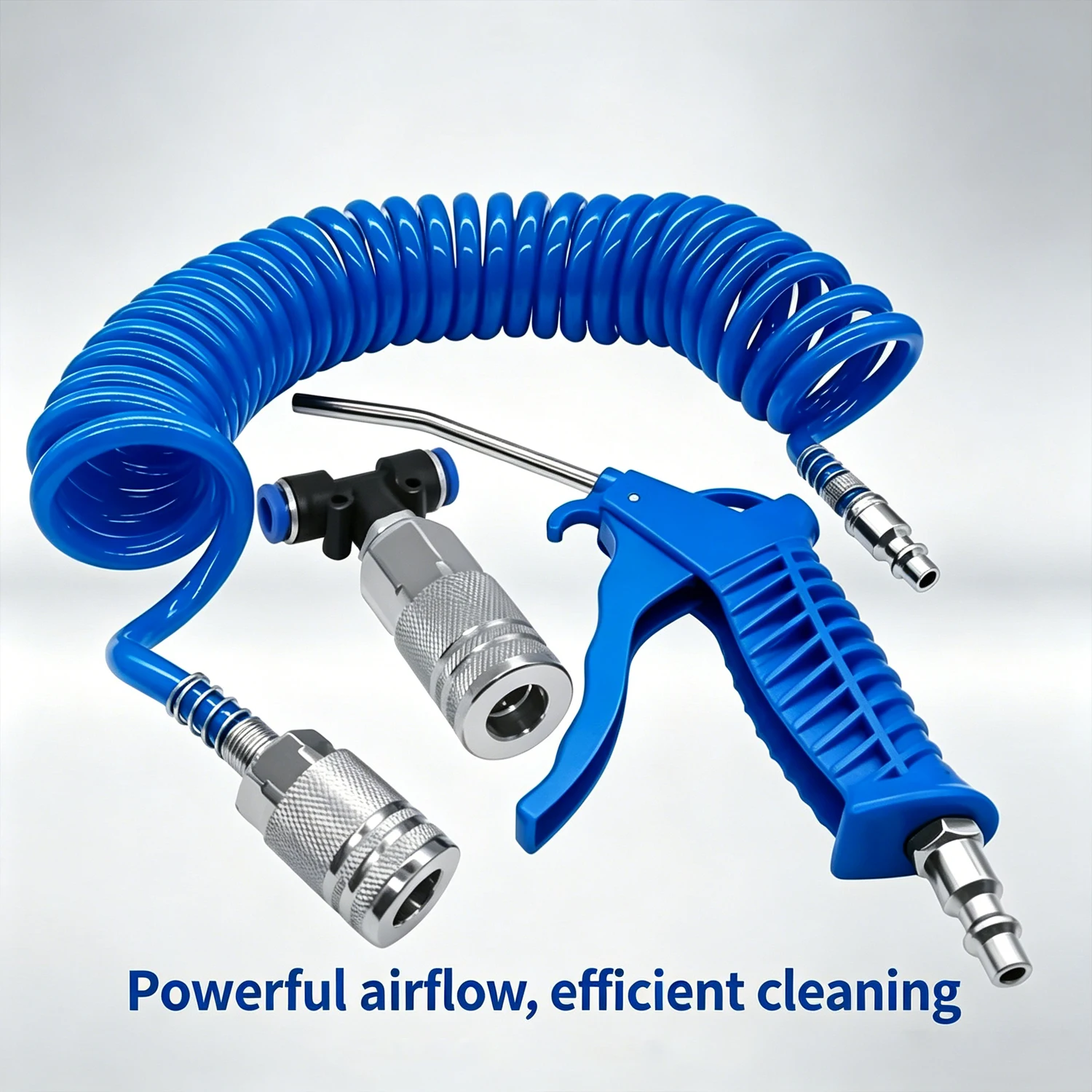 Enhanced Air Duster with Retractable Hose & Steel Nozzle for Industrial and Commercial Cleaning