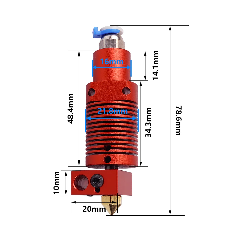 Hotend Peças da Impressora 3d Kit Extrusora Mk8 J-cabeça Extremidade Quente para Creality Cr10 Ender s1 Cr10s Pro Cr6 se Alta Qualidade - Imagem 6