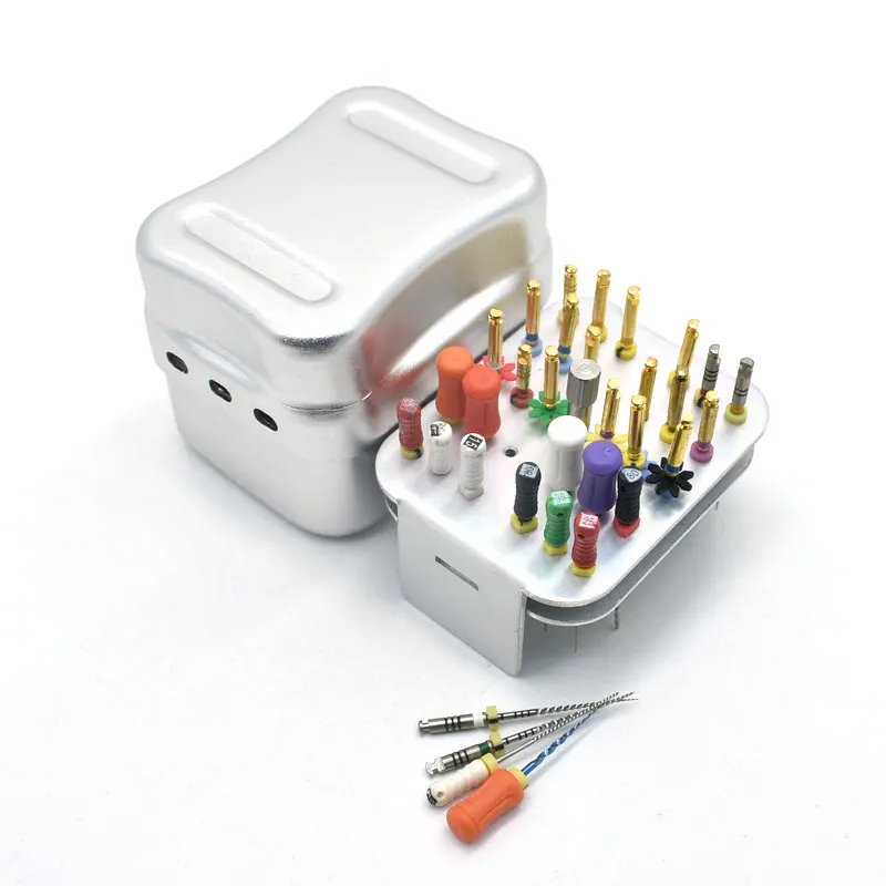 F062 Dental Box 30 Punkte Endo Dateien Halter Desinfektion Metall Autoklav Sterilisator Fall Bohrer Für Mundpflege Werkzeuge Zufällige Farbe – Detail 1